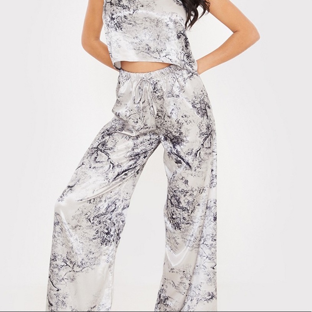 Lorna Luxe x in the style toile du jouy satin pant